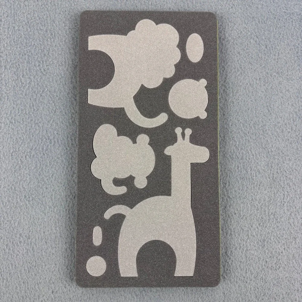 AccuQuilt GO Zoo Animals Fabric Cutting Die 55369 Green Giraffe Monkey Lion 6x12